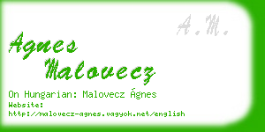 agnes malovecz business card